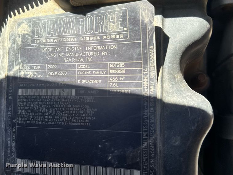 image for item EQ1169 2009 International WorkStar 7400 dump truck