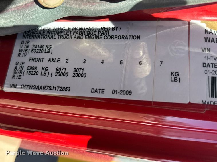 image for item EQ1169 2009 International WorkStar 7400 dump truck