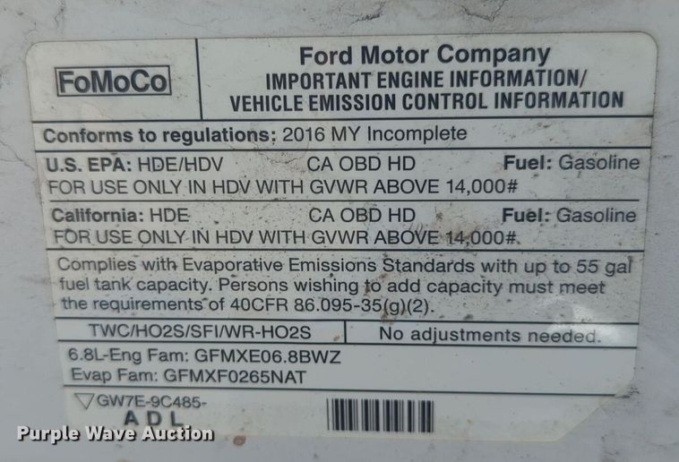 image for item EQ2212 2016 Ford Econoline E450 shuttle bus