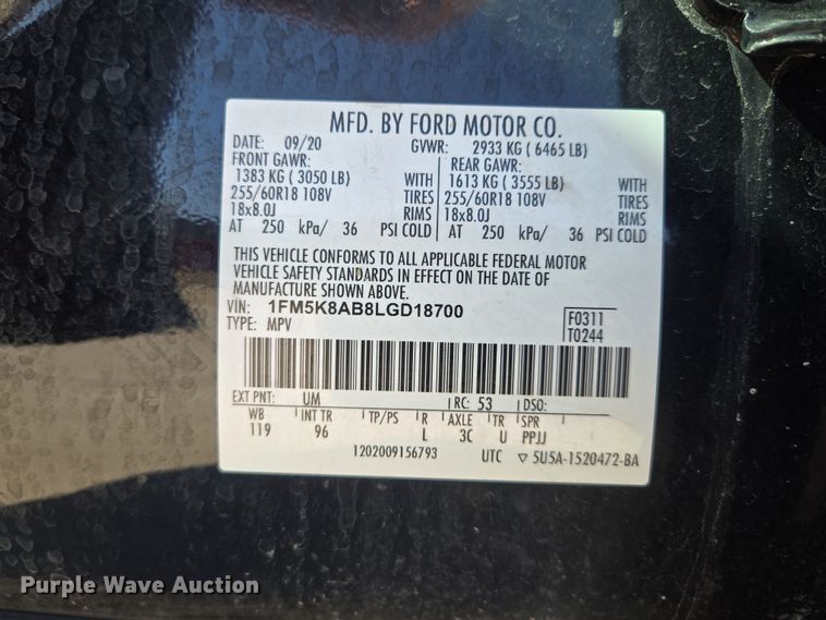 image for item EQ6803 2020 Ford  Explorer Police Interceptor SUV