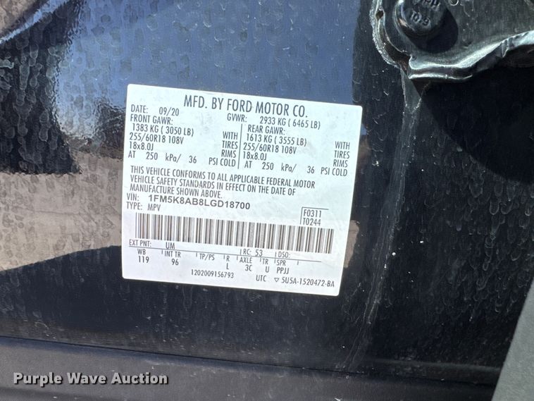 image for item EQ6803 2020 Ford  Explorer Police Interceptor SUV