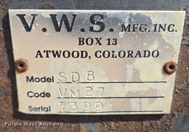 image for item EQ6831 V.W.S 8' W motor grader blade 