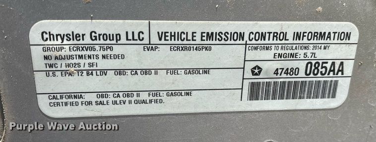 image for item EY9916 2014 Dodge Charger Police 