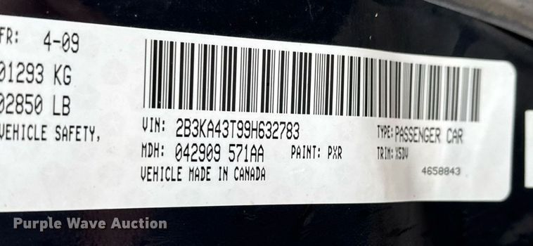 image for item LH9477 2009 Dodge   Charger 