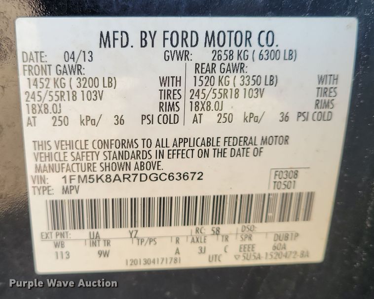 image for item NB9902 2013 Ford Explorer Police Interceptor SUV