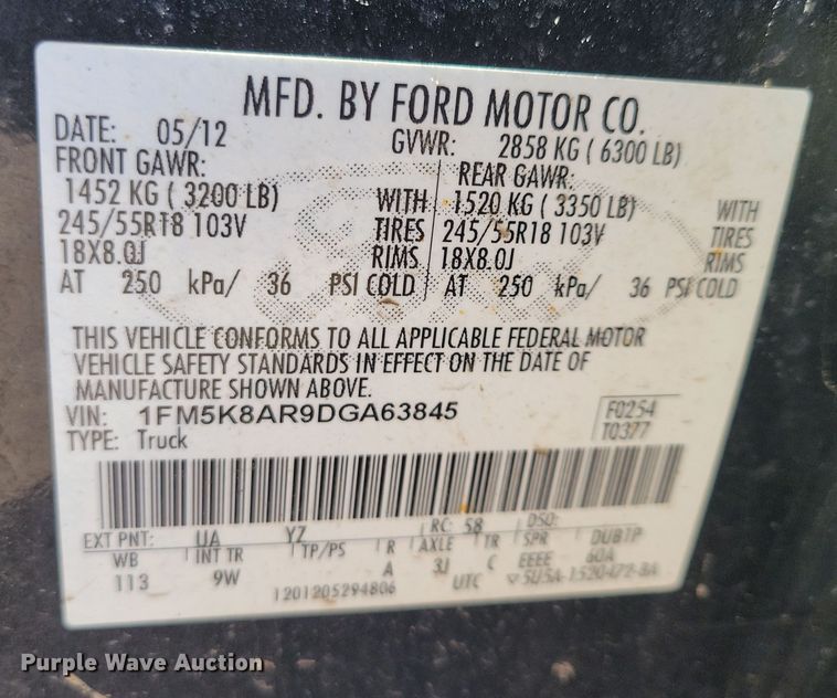 image for item NB9912 2013 Ford Explorer Police Interceptor SUV