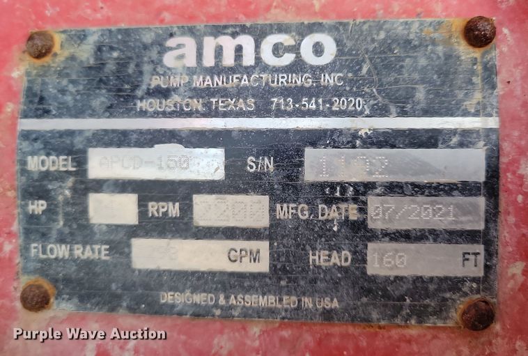 image for item NB9931 2021 Amco APCD-150 pump