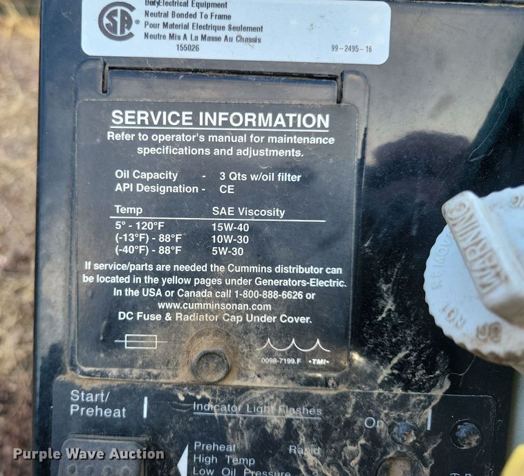 image for item NB9932 Cummins Onan Commercial QD generator