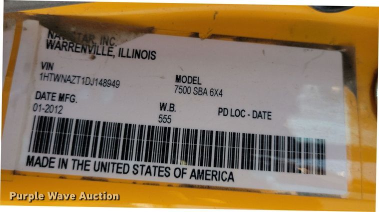 image for item NB9946 2013 International WorkStar 7500 dump truck