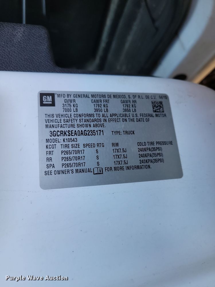 image for item NB9958 2010 Chevrolet  Silverado 1500 Crew Cab pickup truck