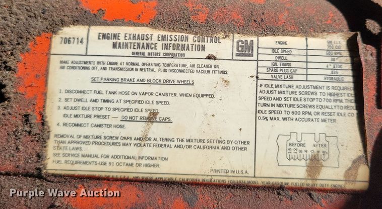 image for item NB9965 1974 Chevrolet C60 grain truck