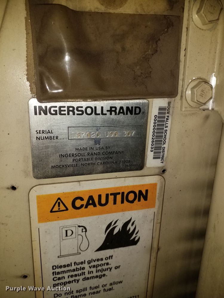 image for item NB9971 1991 Ingersoll Rand 175 air compressor