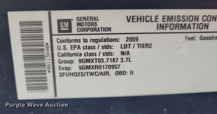 image for item NB9973 2009 GMC Canyon pickup truck