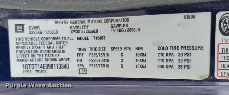 image for item NB9973 2009 GMC Canyon pickup truck