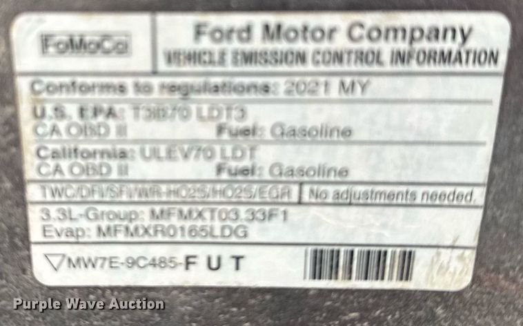 image for item NN9708 2021 Ford Explorer Police Interceptor SUV