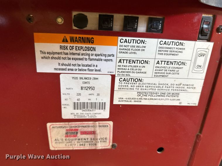 image for item NN9712 Coats 950 tire balancer