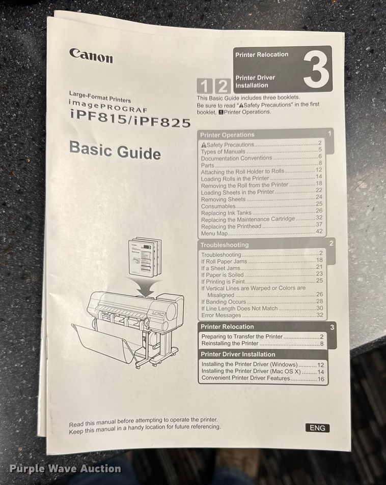image for item NN9741 Cannon iPF825 plotter printer