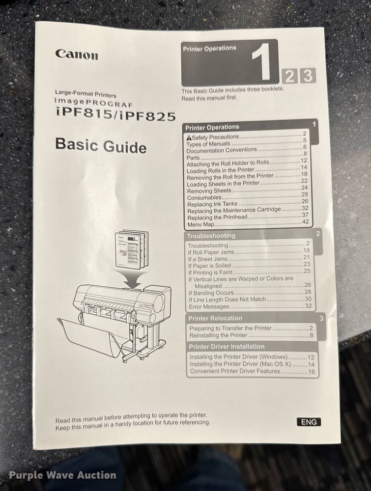 image for item NN9741 Cannon iPF825 plotter printer