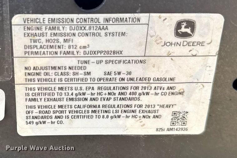 image for item NN9743 2013 John Deere 825i utility vehicle