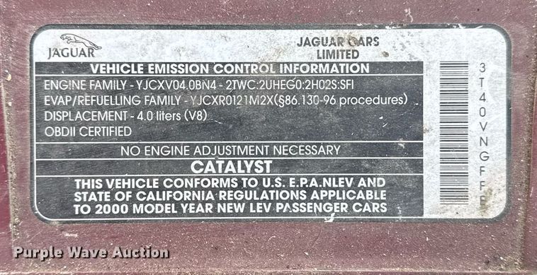 image for item NO9645 2000 Jaguar XK8 convertible