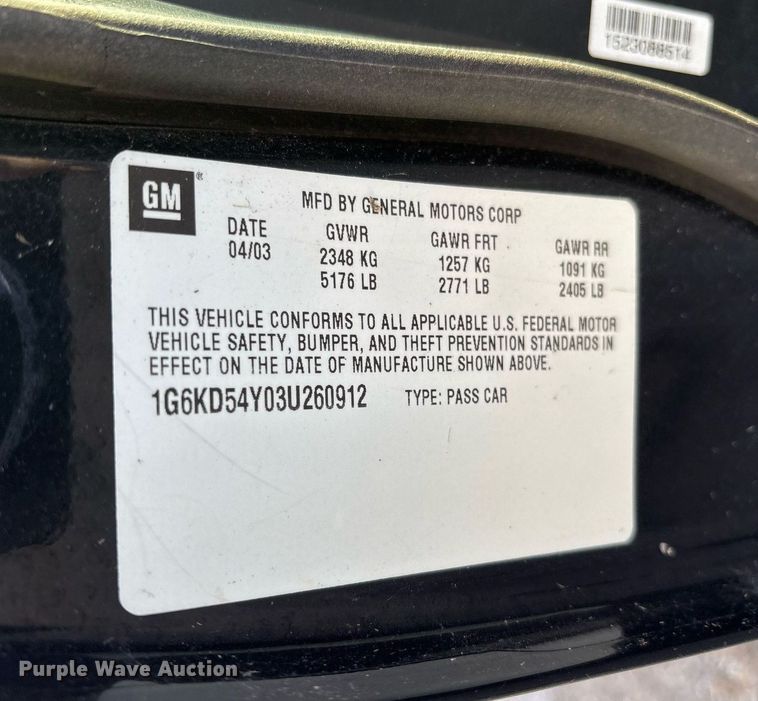 image for item OB9522 2003 Cadillac Deville 