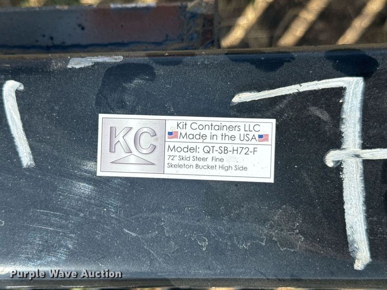 image for item DO0669 KC QT-SB-H72-F skid steer rock bucket