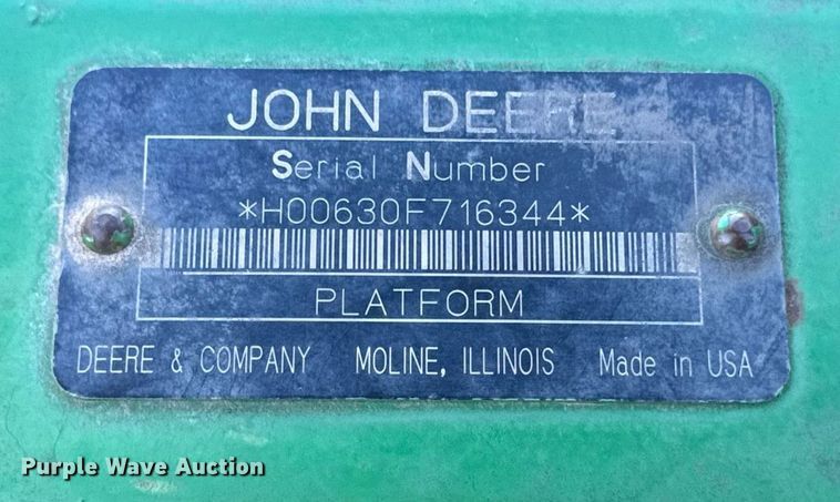 image for item DU3371 2006 John Deere 630F flex head
