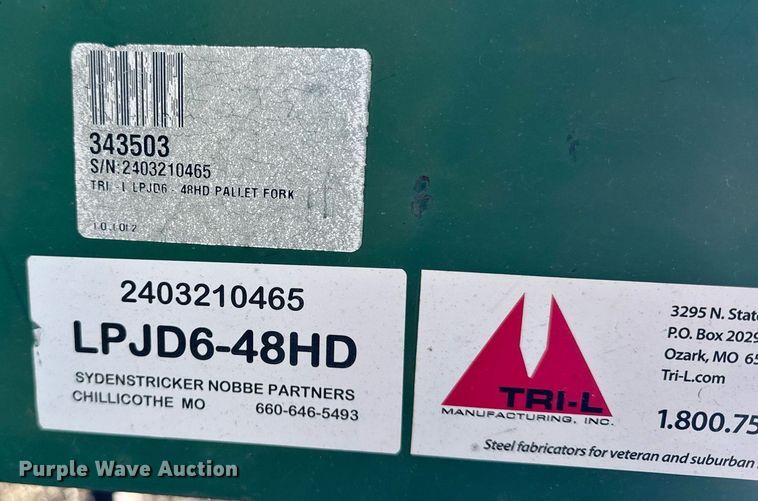 image for item DU3372 Tri-L Manufacturing LPJD6-48HD forks