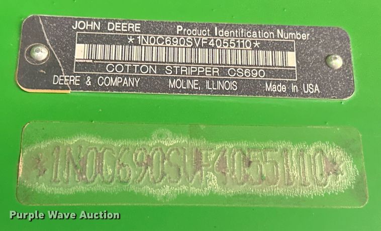 image for item ED5548 2015 John Deere CS690 RWA cotton stripper