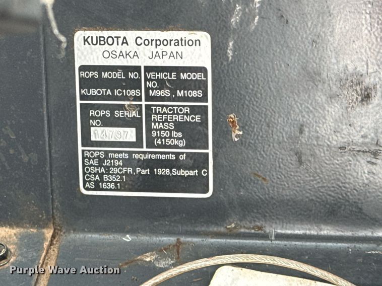 image for item EG2656 2014 Kubota M108S tractor