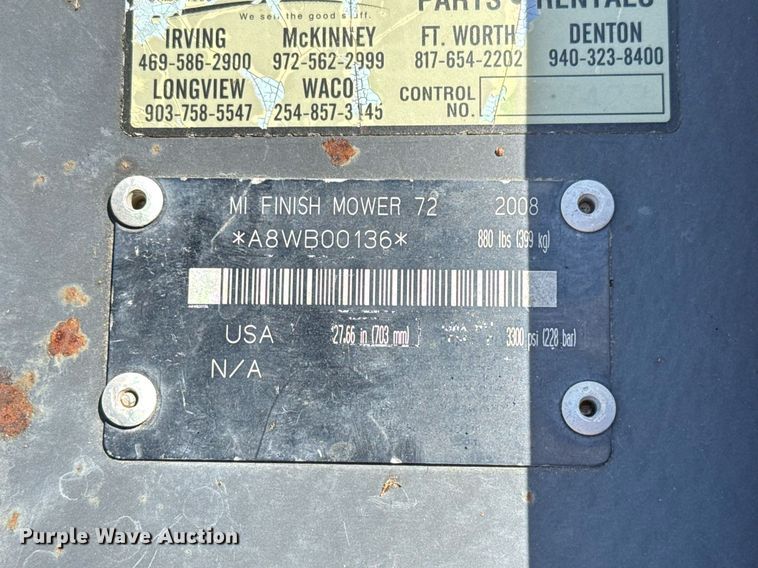 image for item EJ3559 2008 Bobcat skid steer finish mower