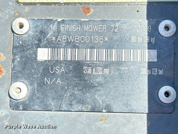 image for item EJ3559 2008 Bobcat skid steer finish mower