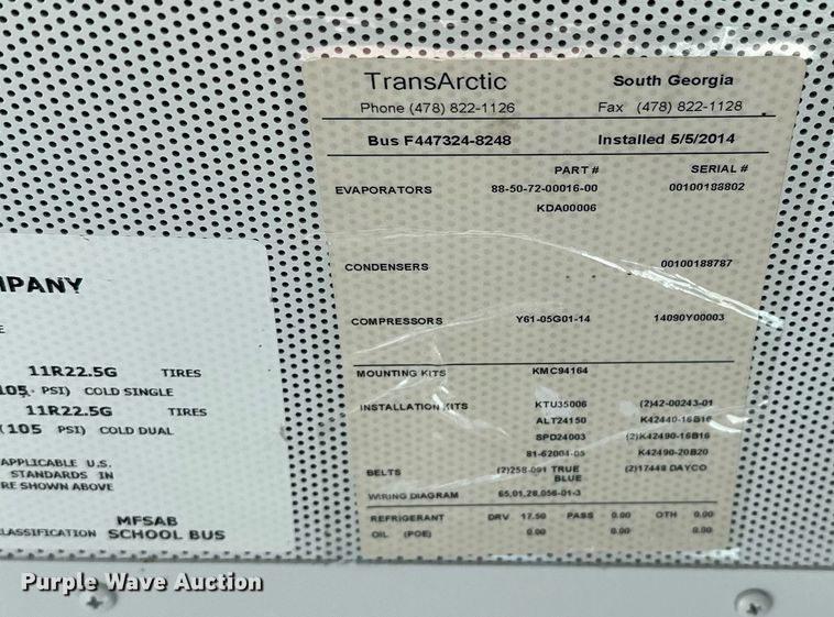 image for item EK0471 2015 Blue Bird All American school bus