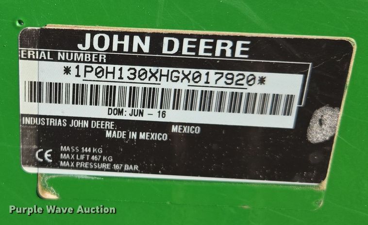 image for item EQ6855 John Deere H130 loader
