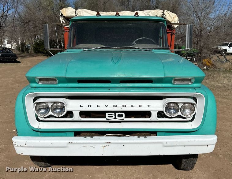 image for item ER8933 1961 Chevrolet 60 dump flatbed truck