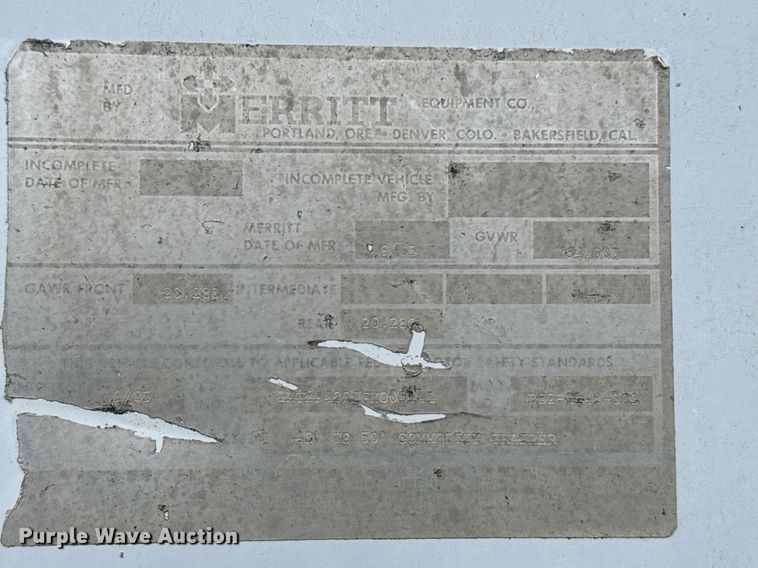 image for item NN9651 1986 Merritt grain trailer