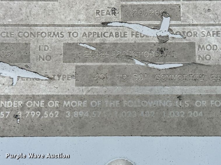 image for item NN9651 1986 Merritt grain trailer