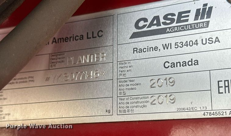 image for item NN9663 2019 Case IH 500 Precision Disk air seeder