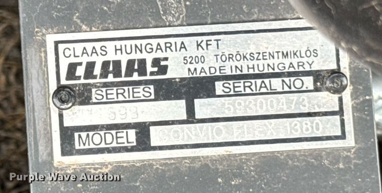 image for item YA0367 2021 Claas Convio Flex 1380 flex draper head