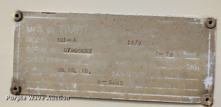 image for item BI9774 1979 Timpte 301-A bottom dump trailer