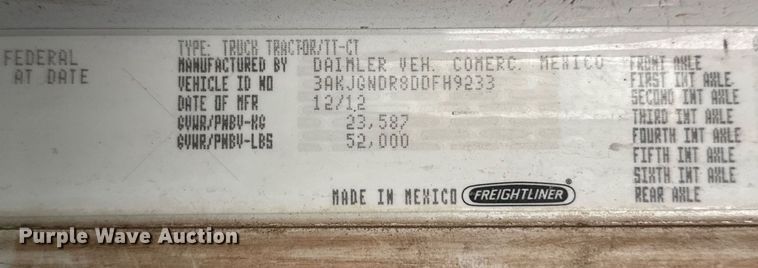 image for item DM5632 2013 Freightliner Coronado semi truck