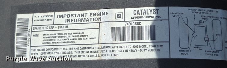 image for item DP6222 2000 GMC C6500 box truck