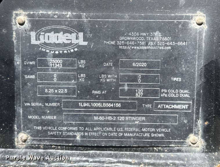 image for item DS3643 2020 Liddell M-60-F 120 lowboy equipment trailer