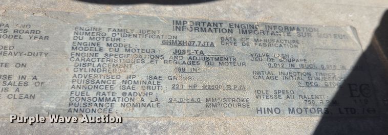 image for item DV1327 2008 Hino 268 flatbed truck