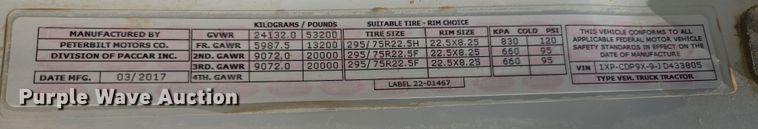 image for item DW8512 2018 Peterbilt 567 semi truck
