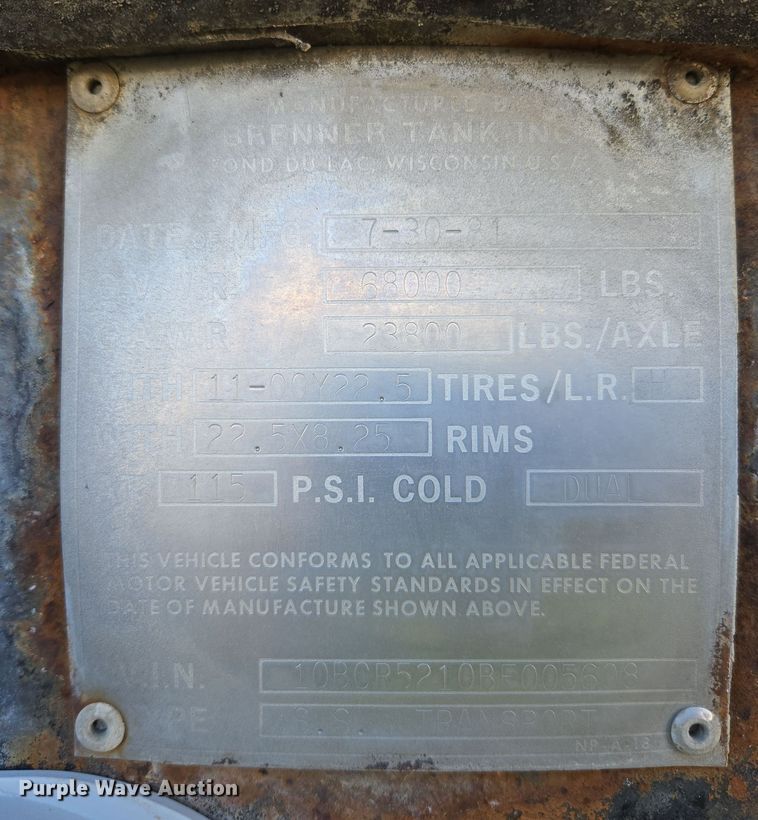 image for item DW8519 1981 Brenner tank trailer