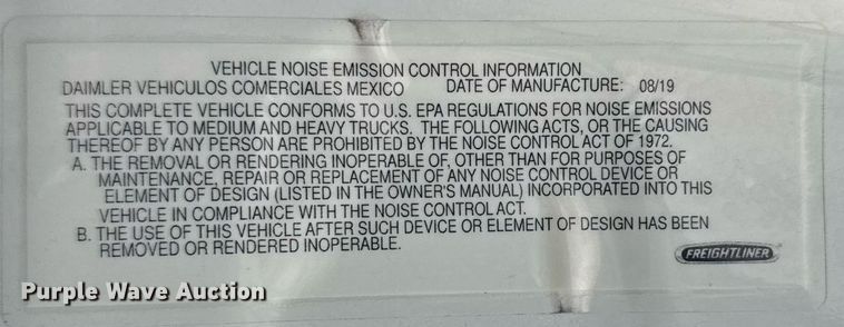 image for item EG6282 2020 Freightliner Cascadia 126 semi truck