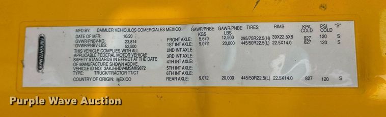 image for item EJ8480 2021 Freightliner Cascadia 126 semi truck