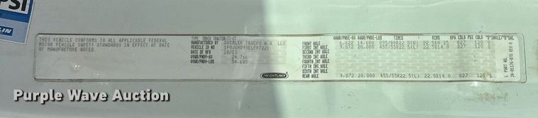 image for item EK0520 2014 Freightliner Cascadia semi truck