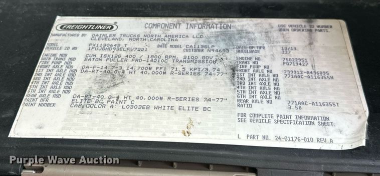 image for item EK0520 2014 Freightliner Cascadia semi truck